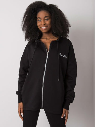 RUE PARIS Czarna bluza z kieszeniami