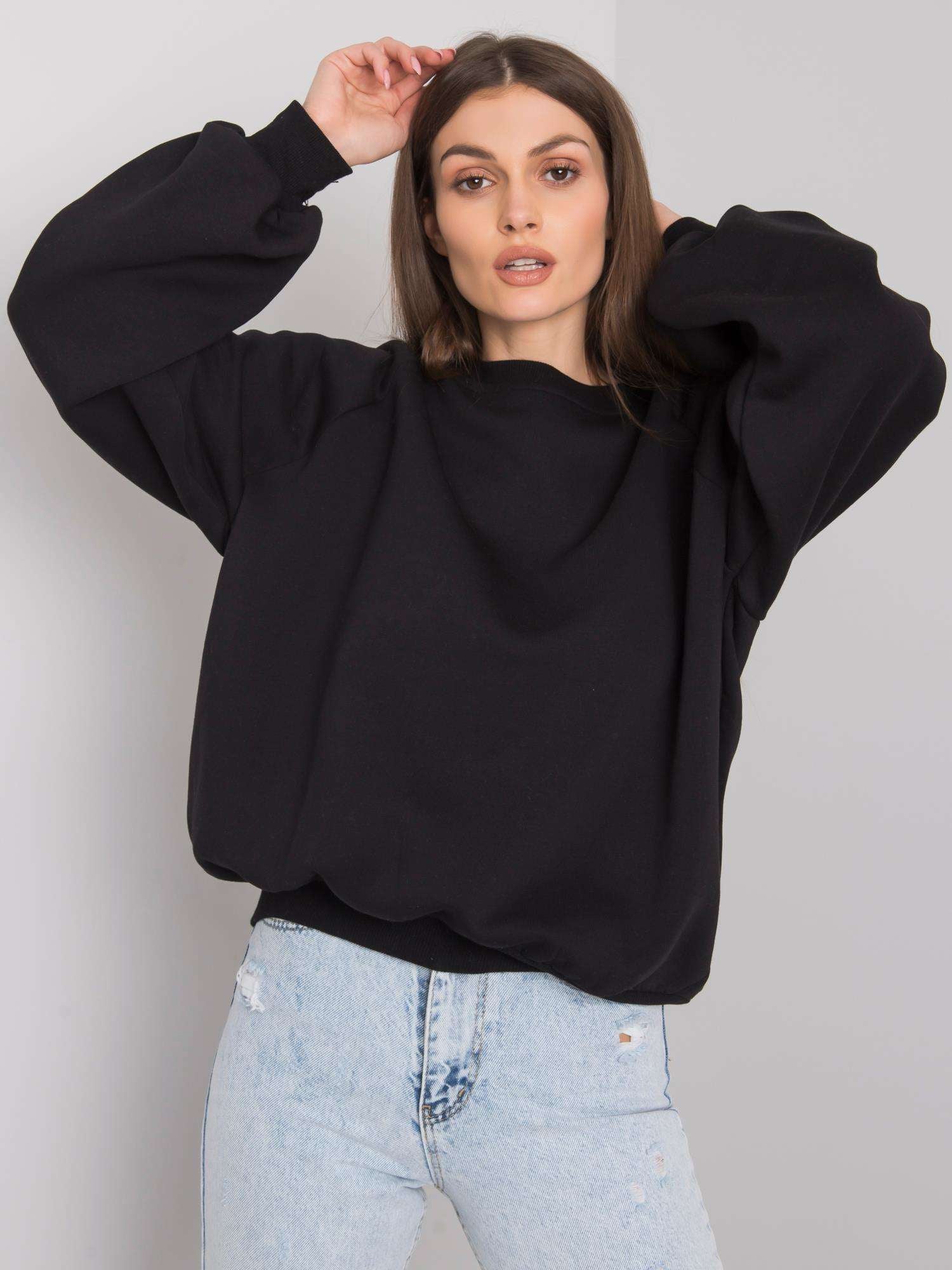 RUE PARIS Czarna gładka bluza