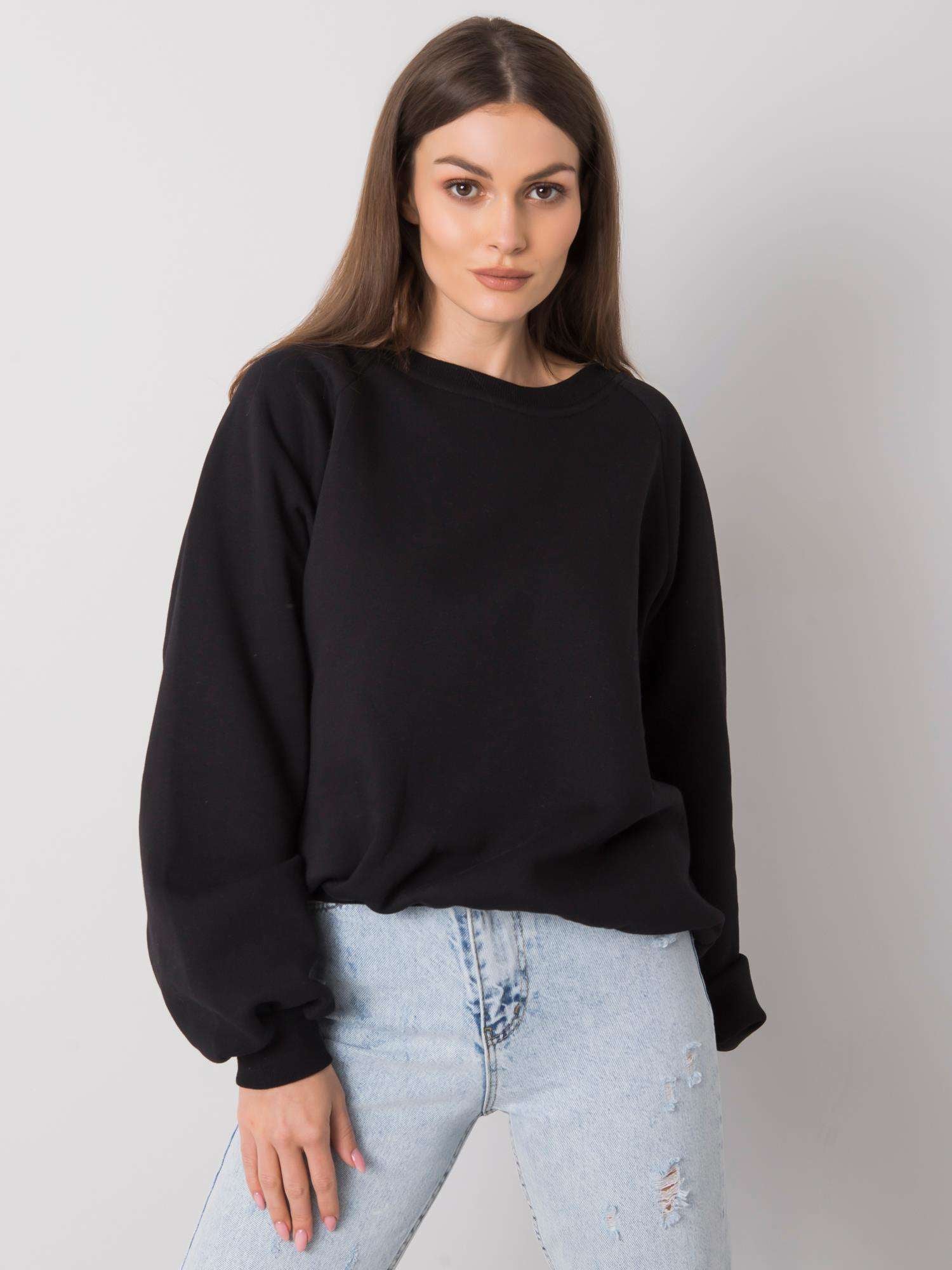 RUE PARIS Czarna gładka bluza