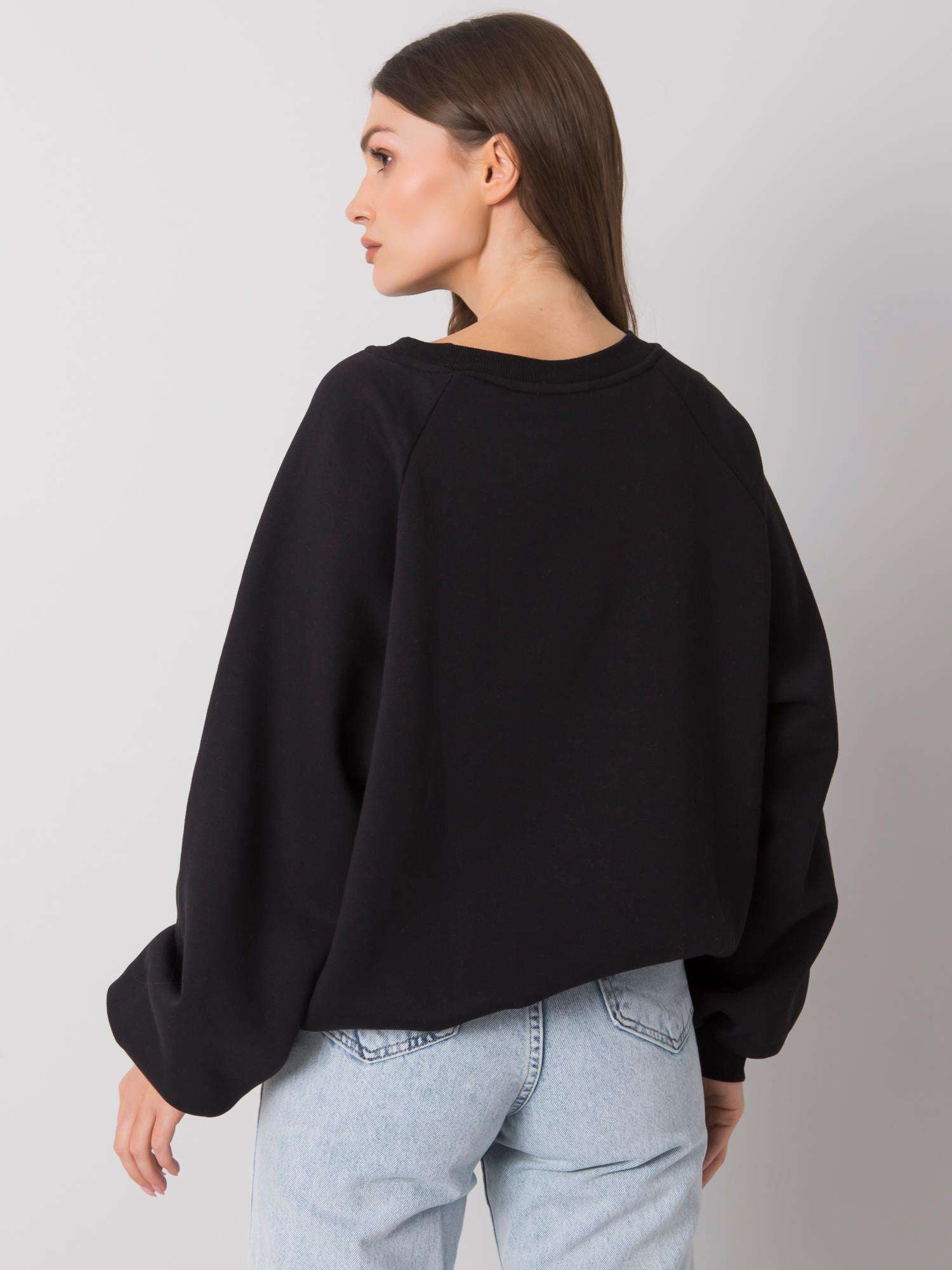 RUE PARIS Czarna gładka bluza