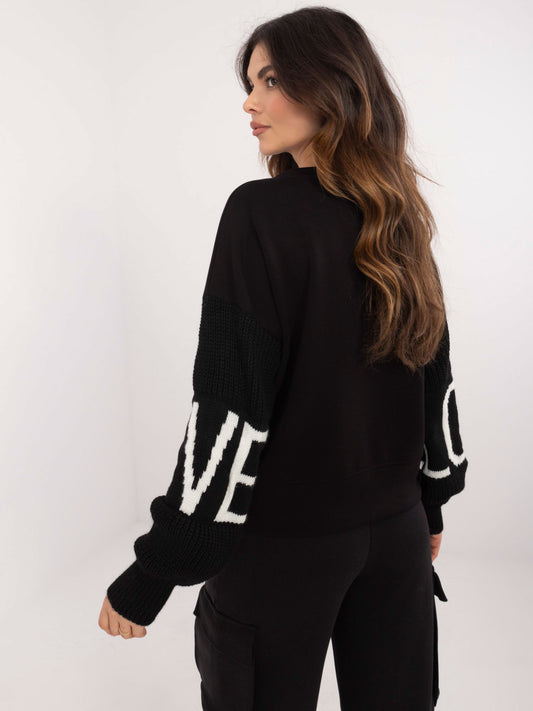 Czarna bluza bez kaptura o kroju oversize