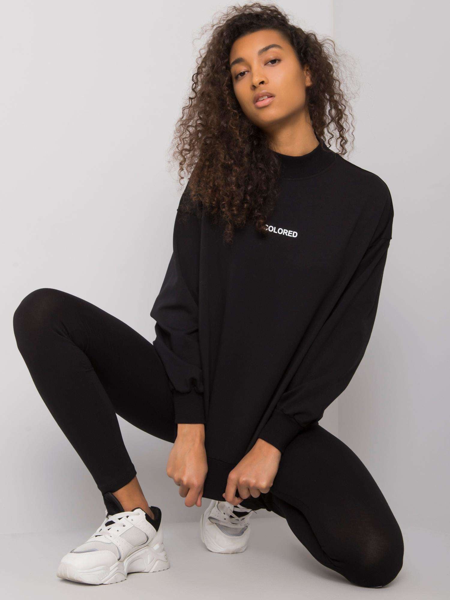 RUE PARIS Czarna damska bluza bez kaptura