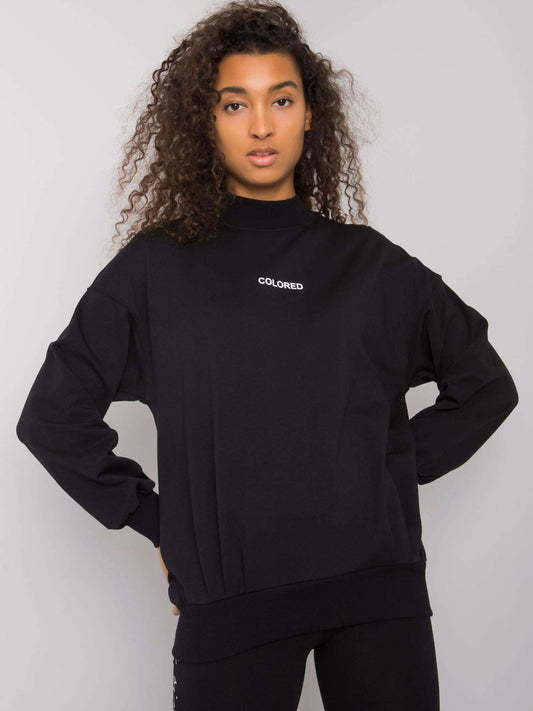 RUE PARIS Czarna damska bluza bez kaptura