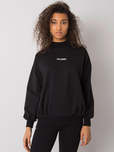 RUE PARIS Czarna damska bluza bez kaptura