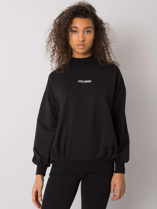 RUE PARIS Czarna damska bluza bez kaptura