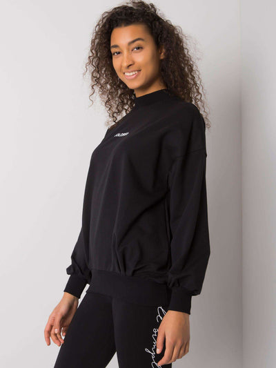 RUE PARIS Czarna damska bluza bez kaptura