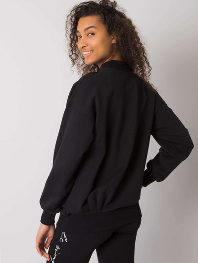 RUE PARIS Czarna damska bluza bez kaptura