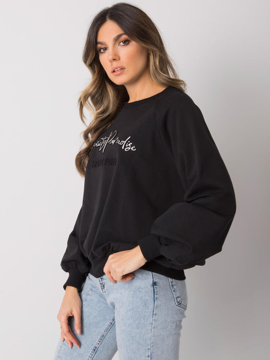 RUE PARIS Czarna bluza z napisem