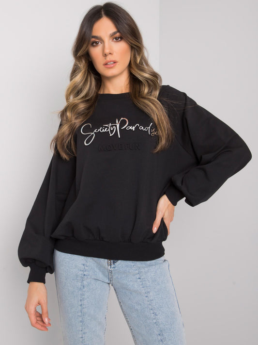 RUE PARIS Czarna bluza z napisem