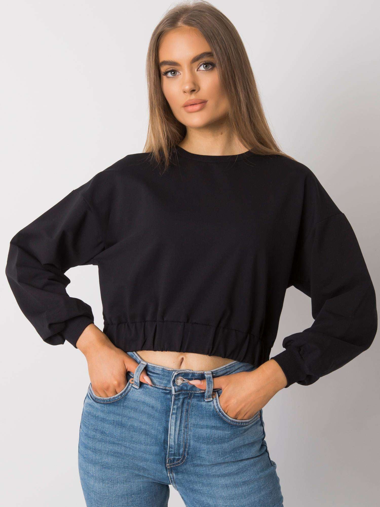 Czarna damska bluza basic