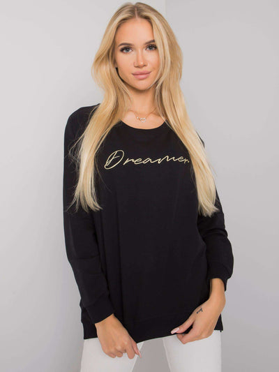 RUE PARIS Czarna bluza bawełniana damska