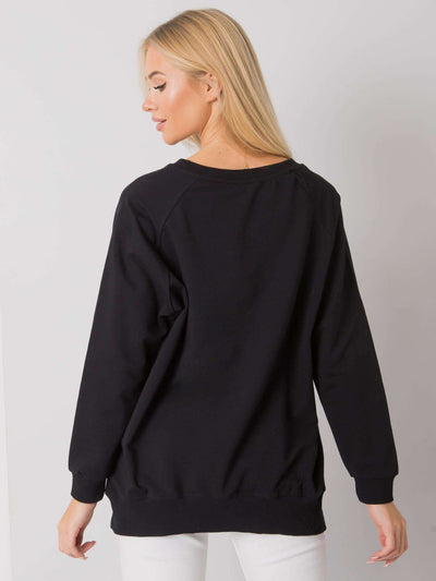 RUE PARIS Czarna bluza bawełniana damska