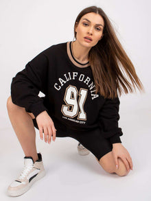Czarna bluza dresowa damska z nadrukiem