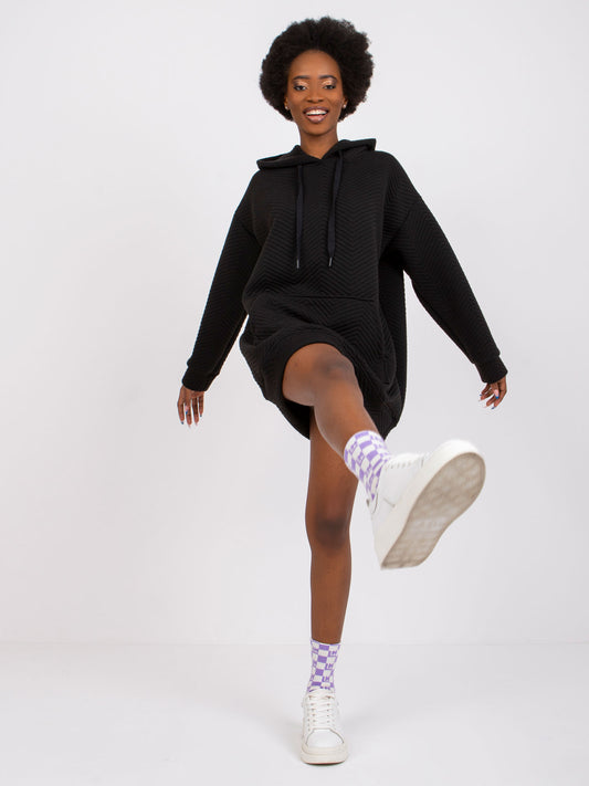RUE PARIS Czarna bluza z kapturem