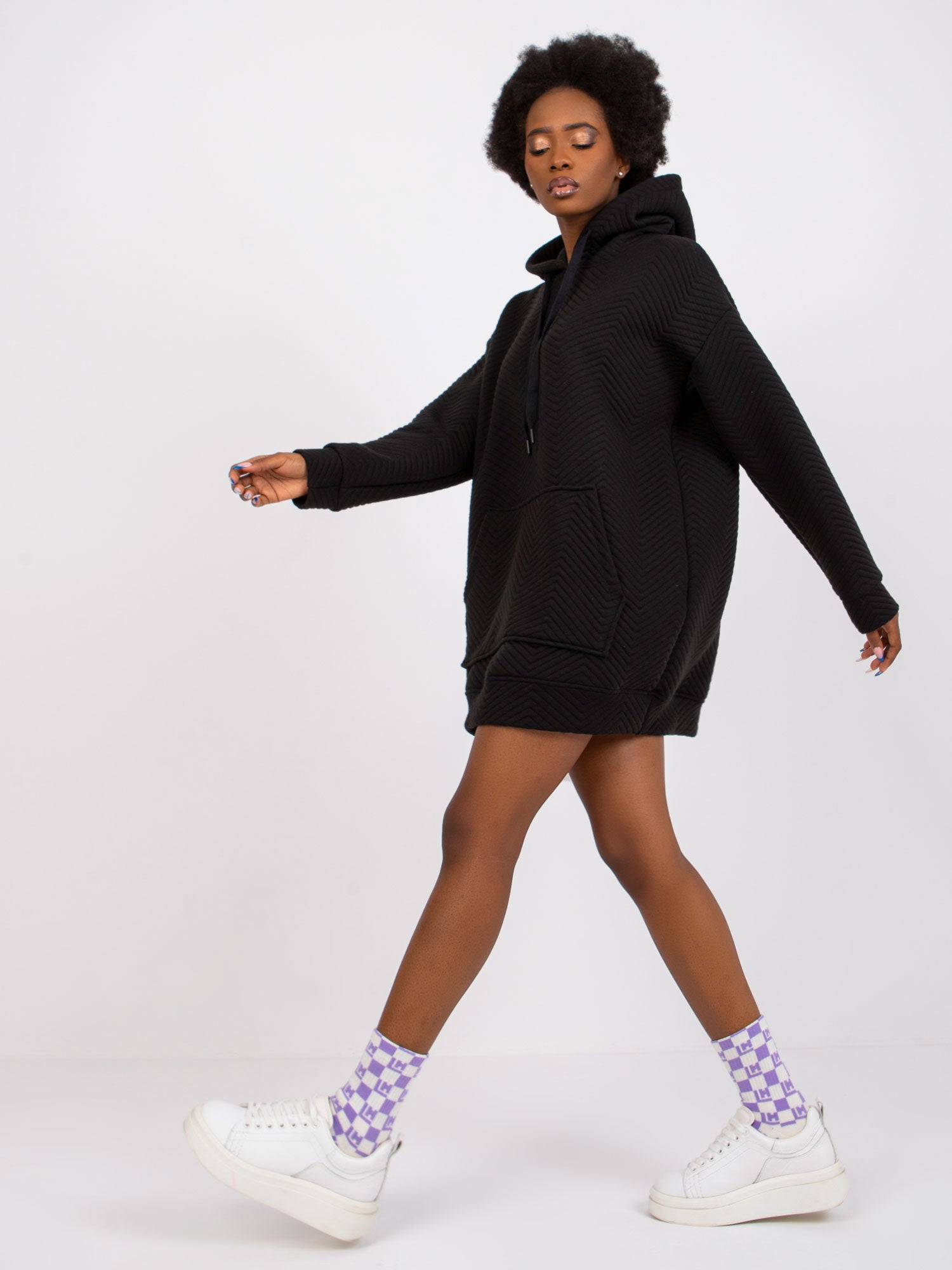 RUE PARIS Czarna bluza z kapturem