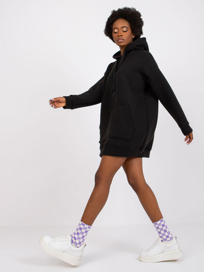 RUE PARIS Czarna bluza z kapturem