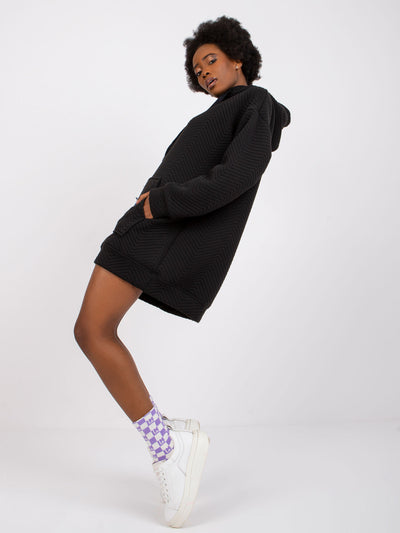 RUE PARIS Czarna bluza z kapturem