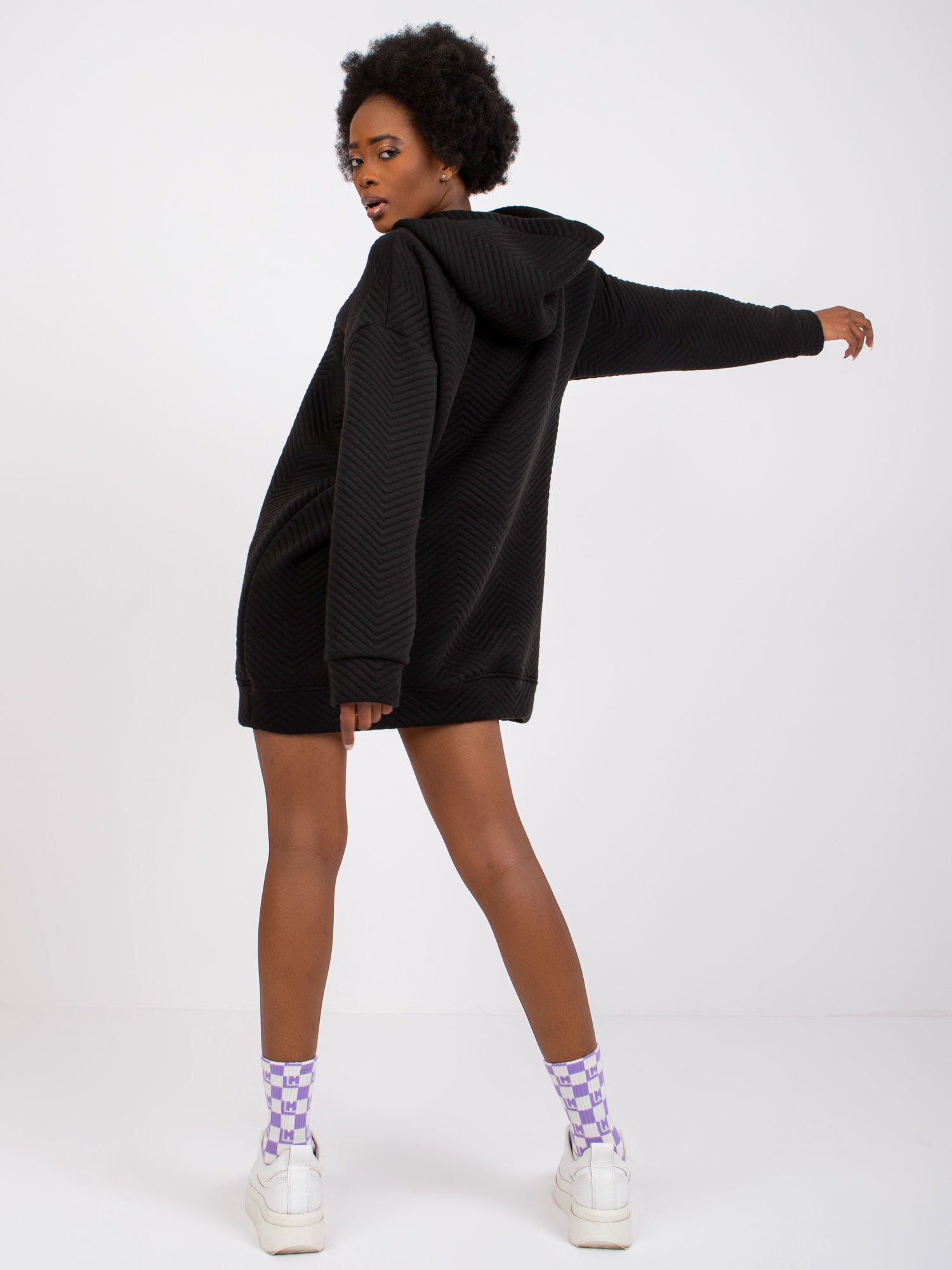 RUE PARIS Czarna bluza z kapturem
