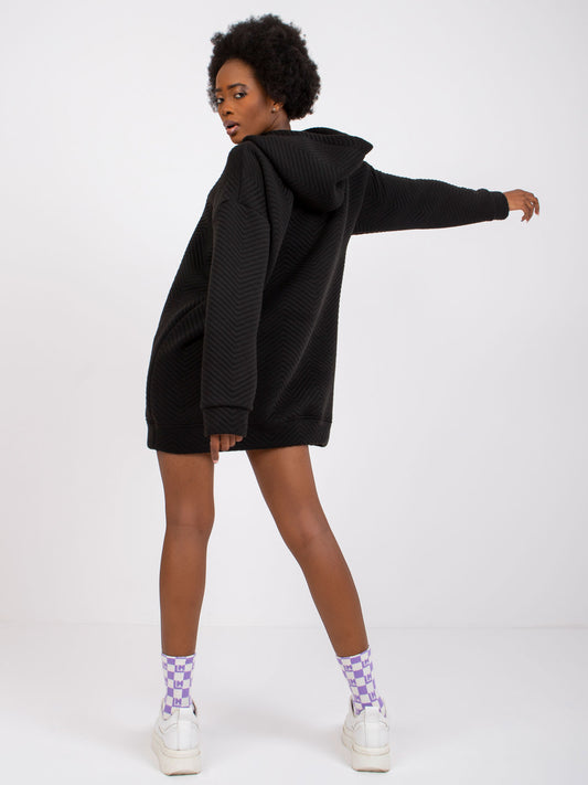 RUE PARIS Czarna bluza z kapturem