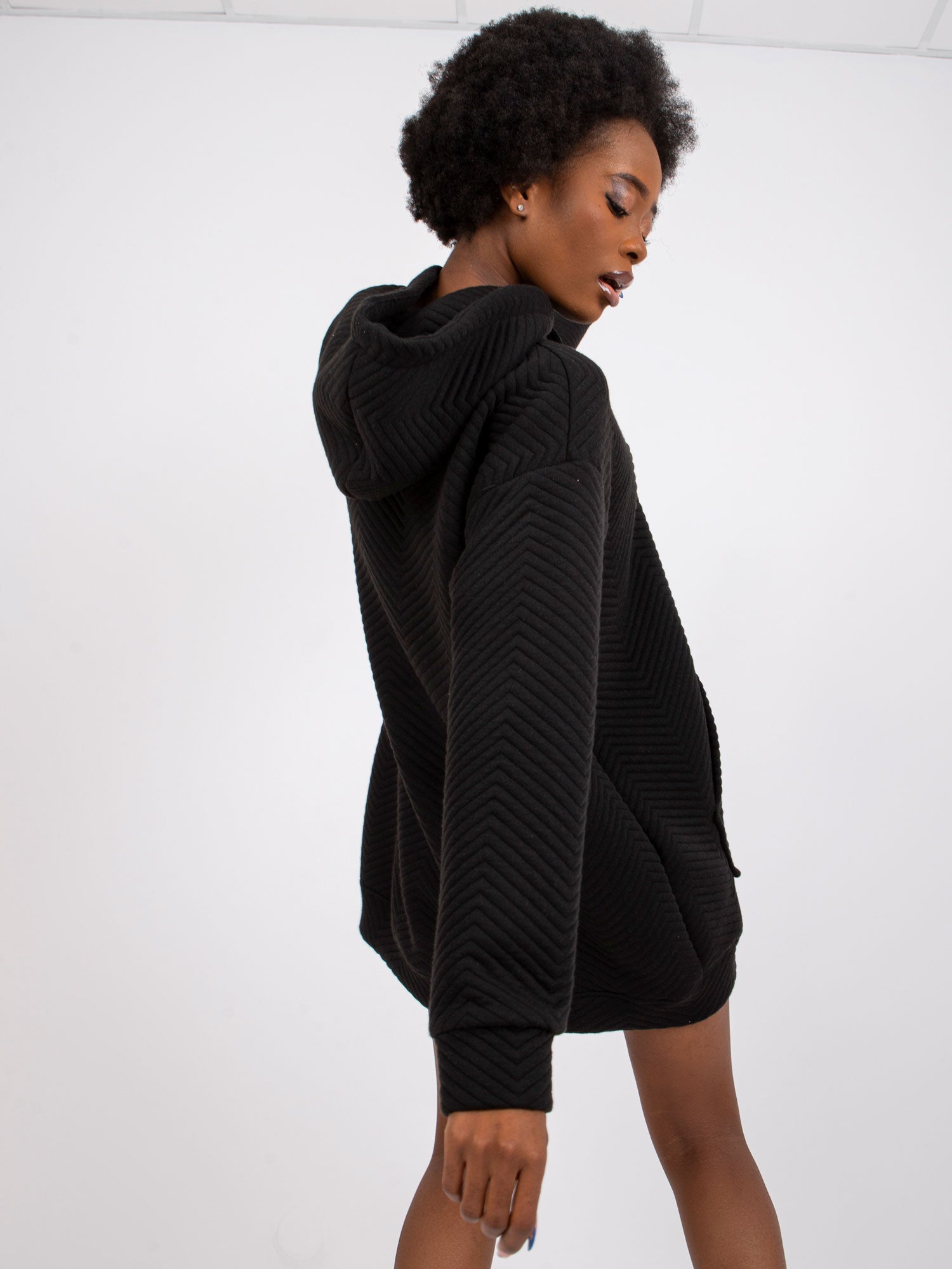 RUE PARIS Czarna bluza z kapturem