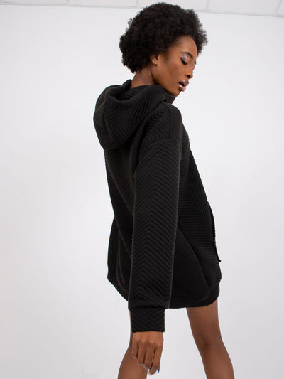 RUE PARIS Czarna bluza z kapturem