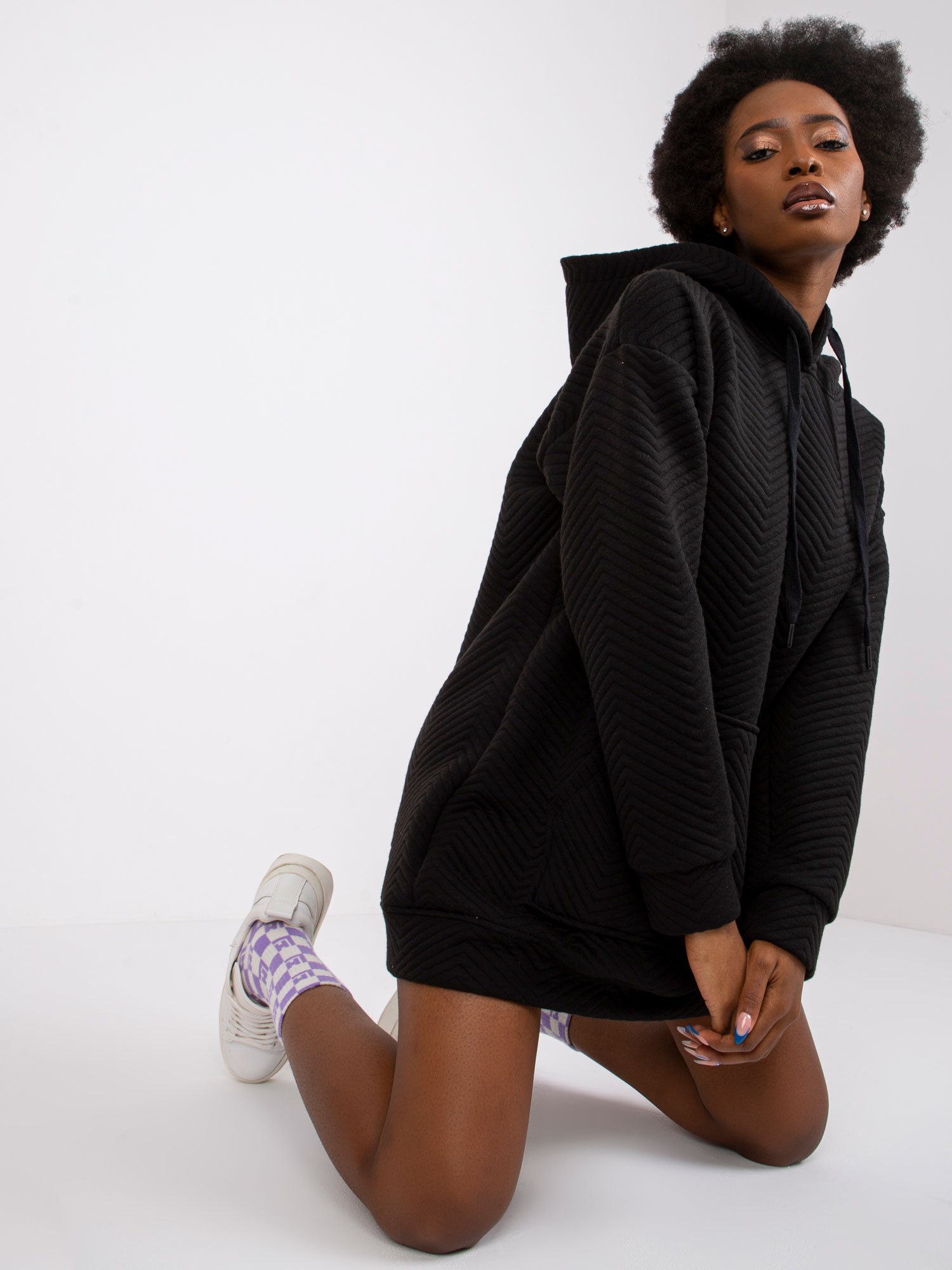 RUE PARIS Czarna bluza z kapturem
