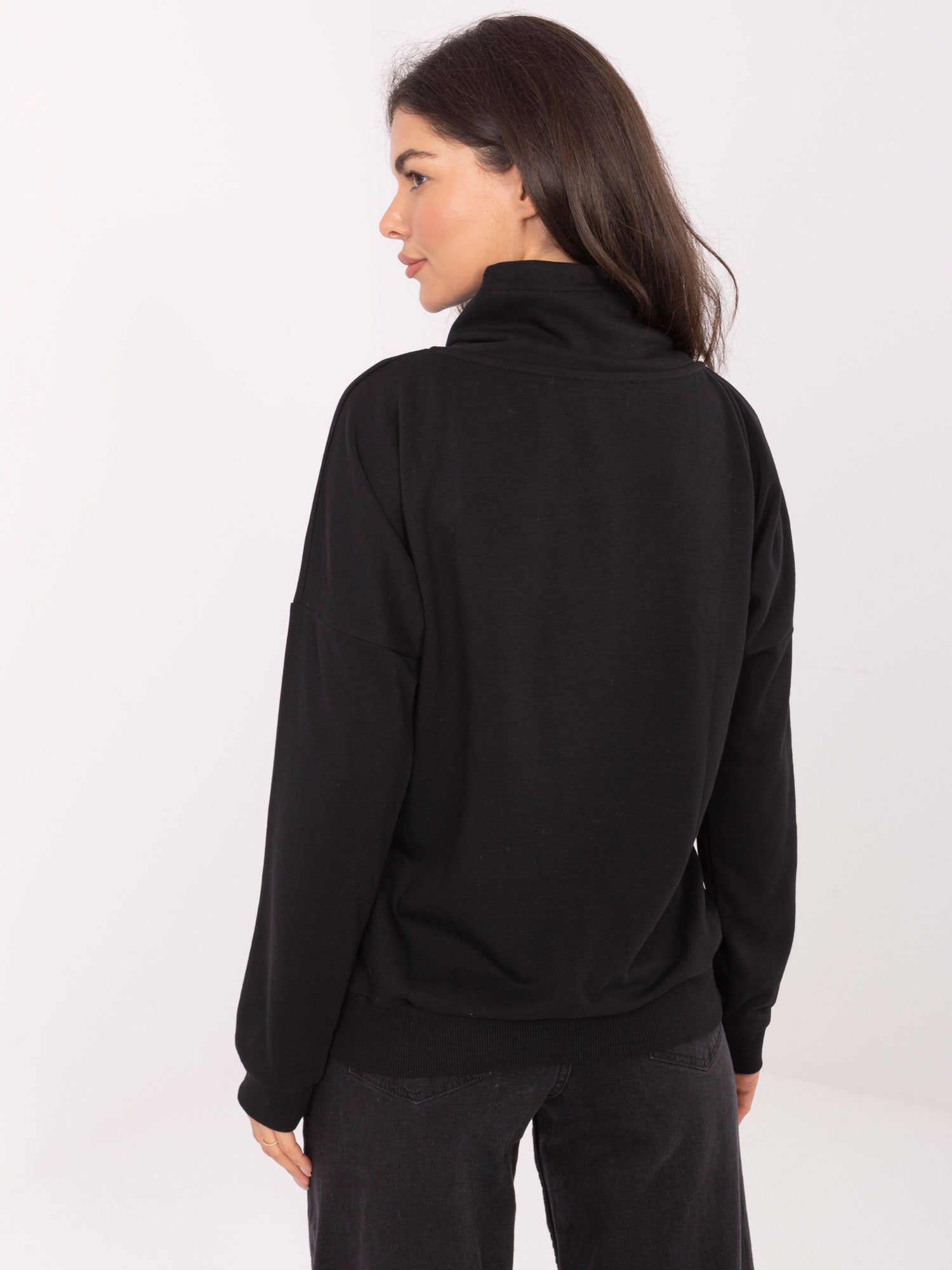 RUE PARIS Czarna bluza kangurka z bawełny