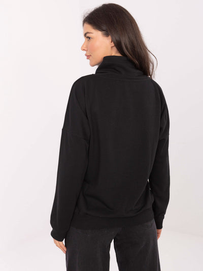 RUE PARIS Czarna bluza kangurka z bawełny