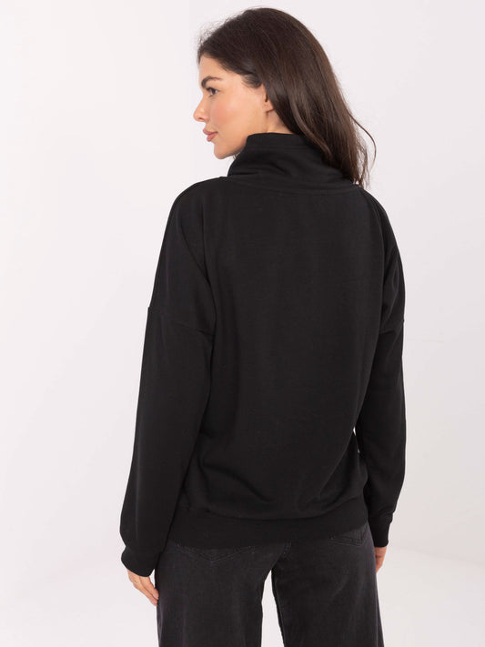 RUE PARIS Czarna bluza kangurka z bawełny