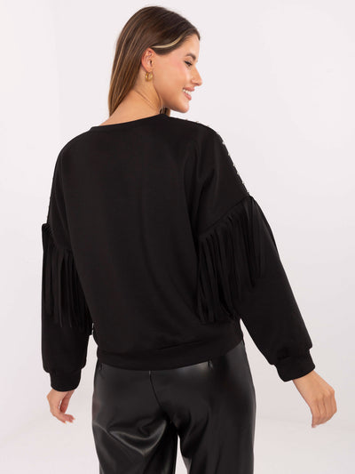 RUE PARIS Czarna bluza oversize z ćwiekami
