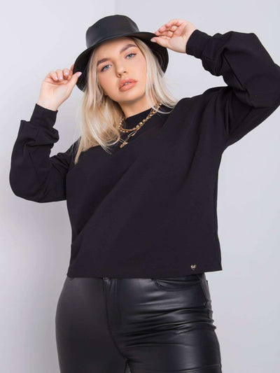 Czarna gładka bluza plus size