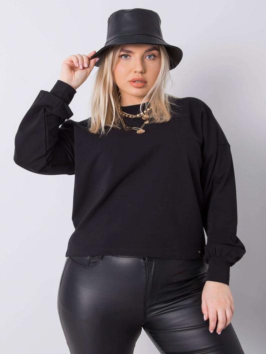 Czarna gładka bluza plus size