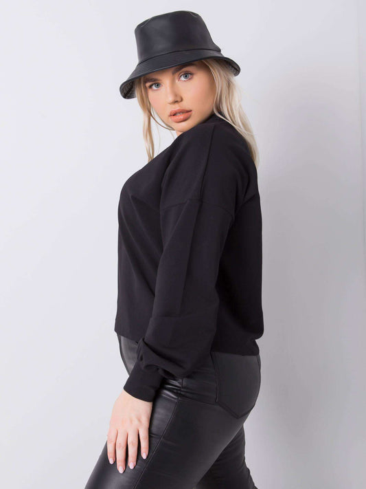 Czarna gładka bluza plus size