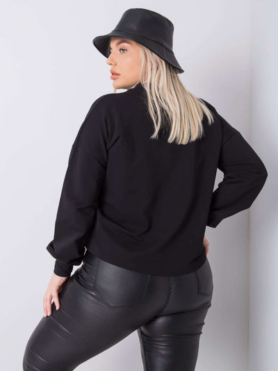 Czarna gładka bluza plus size