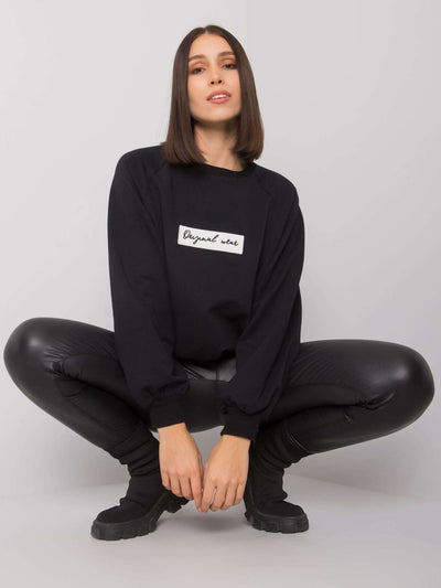 Czarna bawełniana bluza plus size