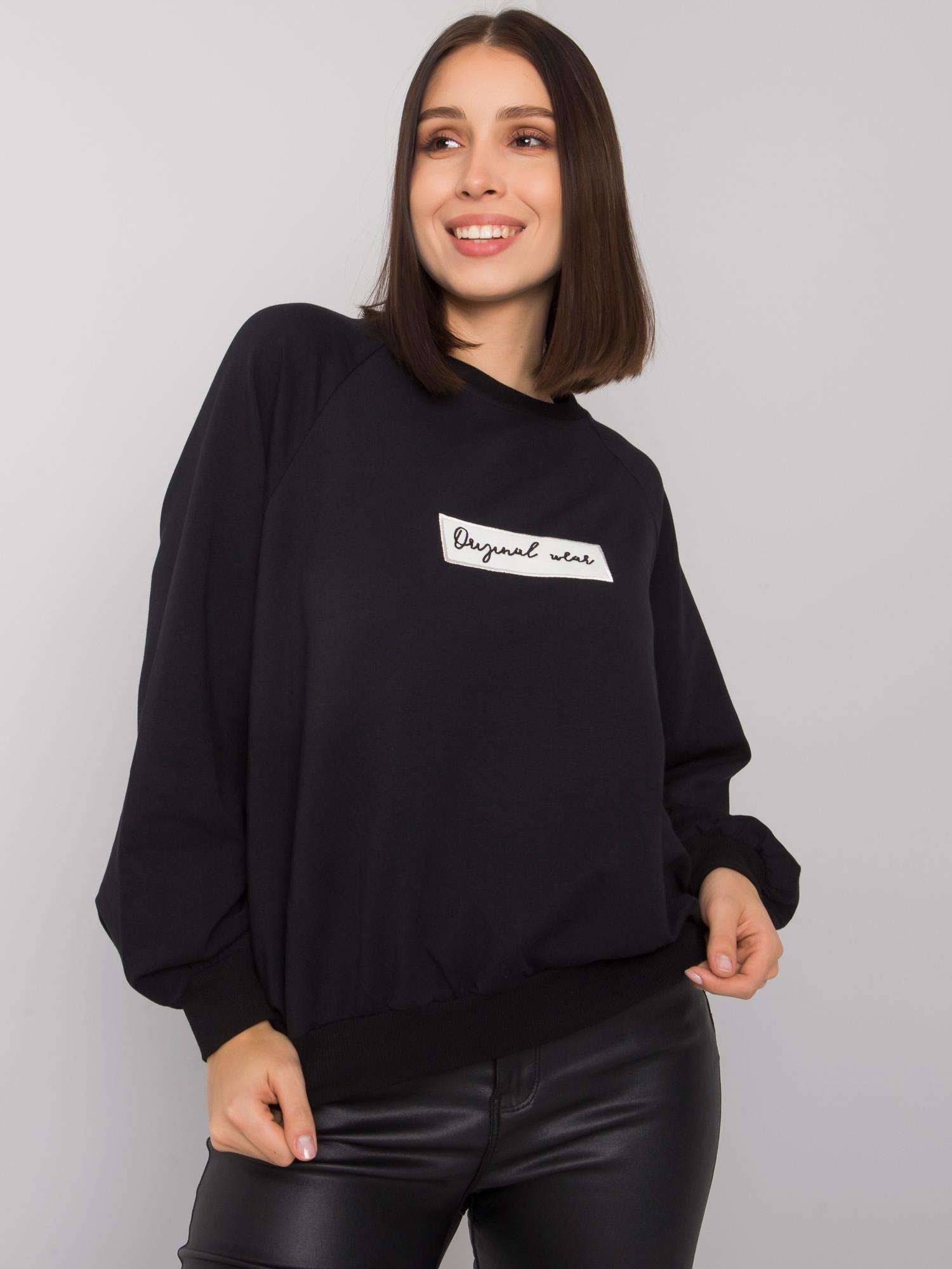Czarna bawełniana bluza plus size