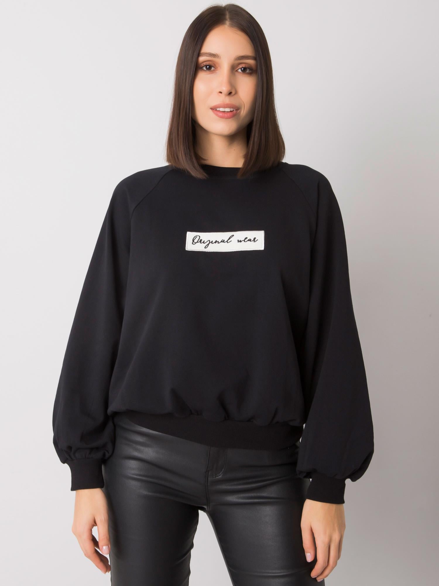 Czarna bawełniana bluza plus size