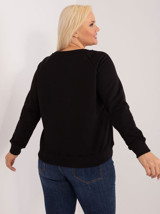 Czarna bluza plus size bez kaptura