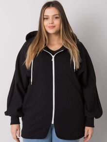 Czarna bluza plus size z kieszeniami