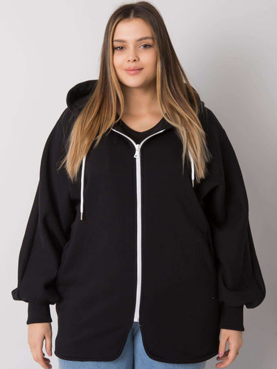 Czarna bluza plus size z kieszeniami
