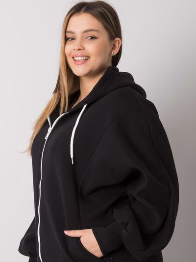 Czarna bluza plus size z kieszeniami
