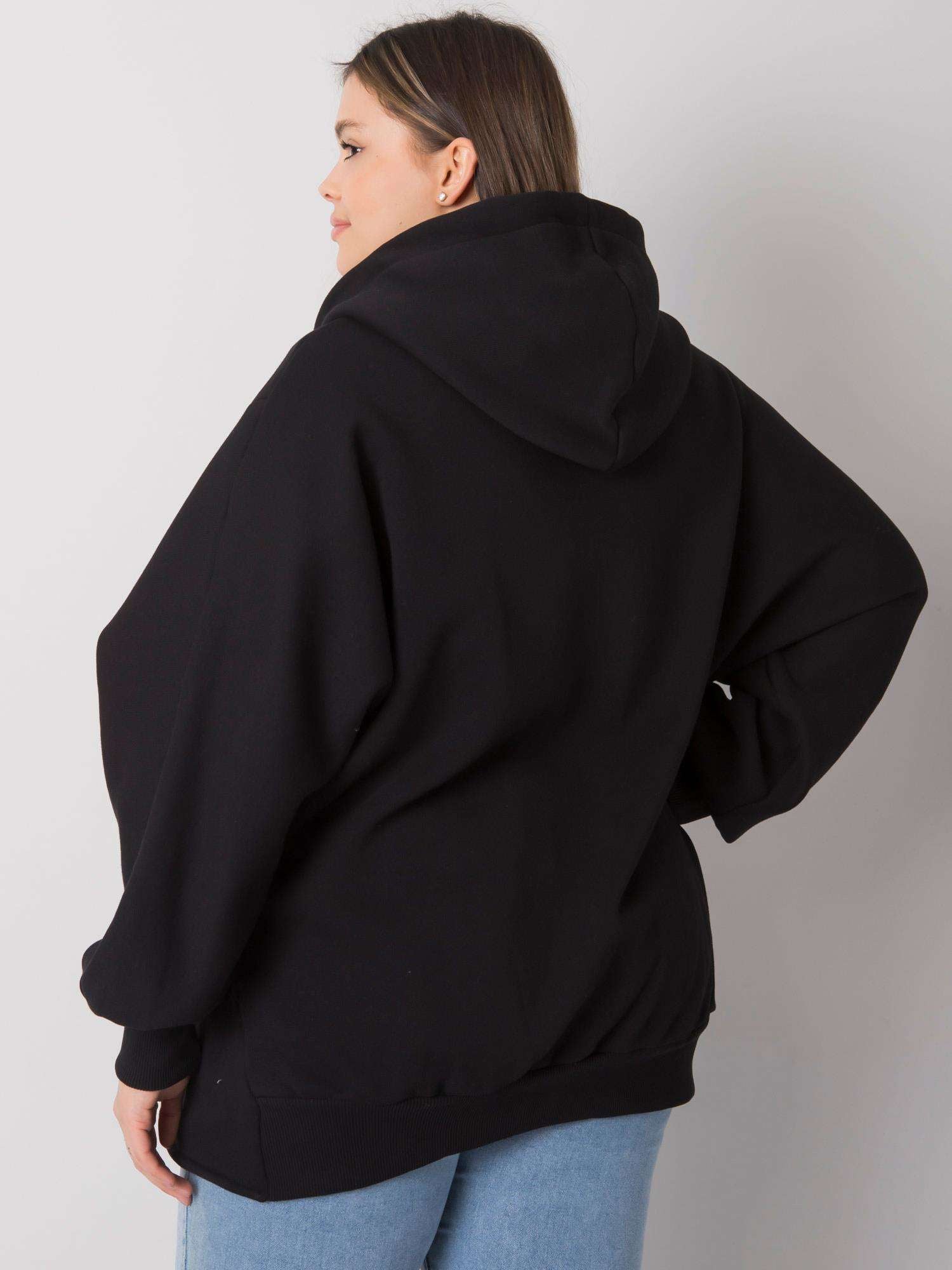 Czarna bluza plus size z kieszeniami
