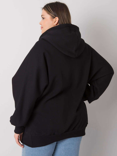 Czarna bluza plus size z kieszeniami