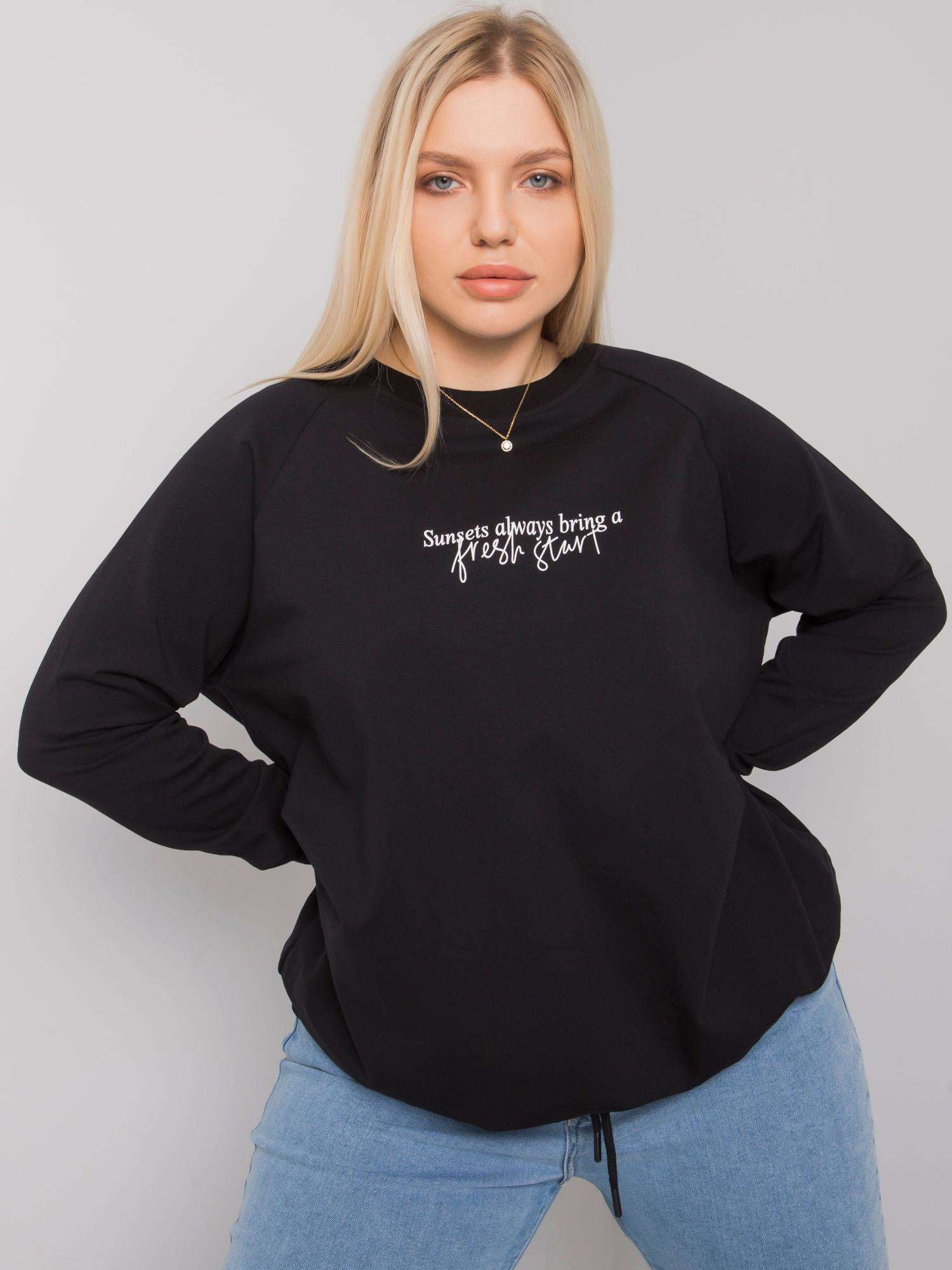 Czarna bluza damska plus size