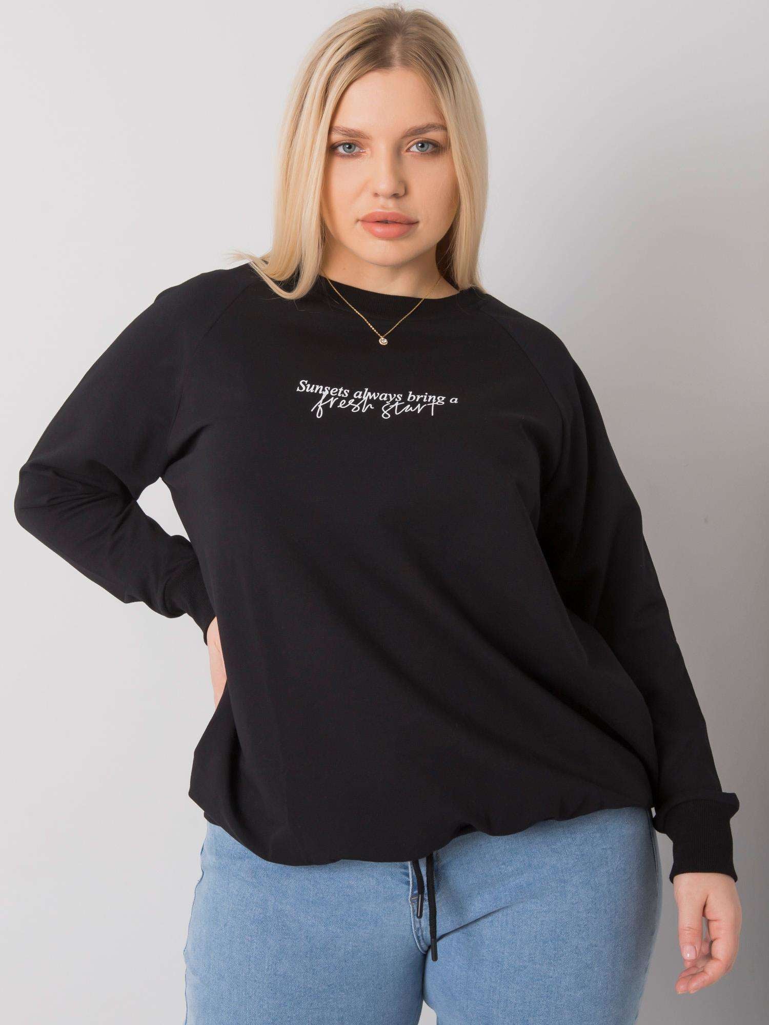 Czarna bluza damska plus size