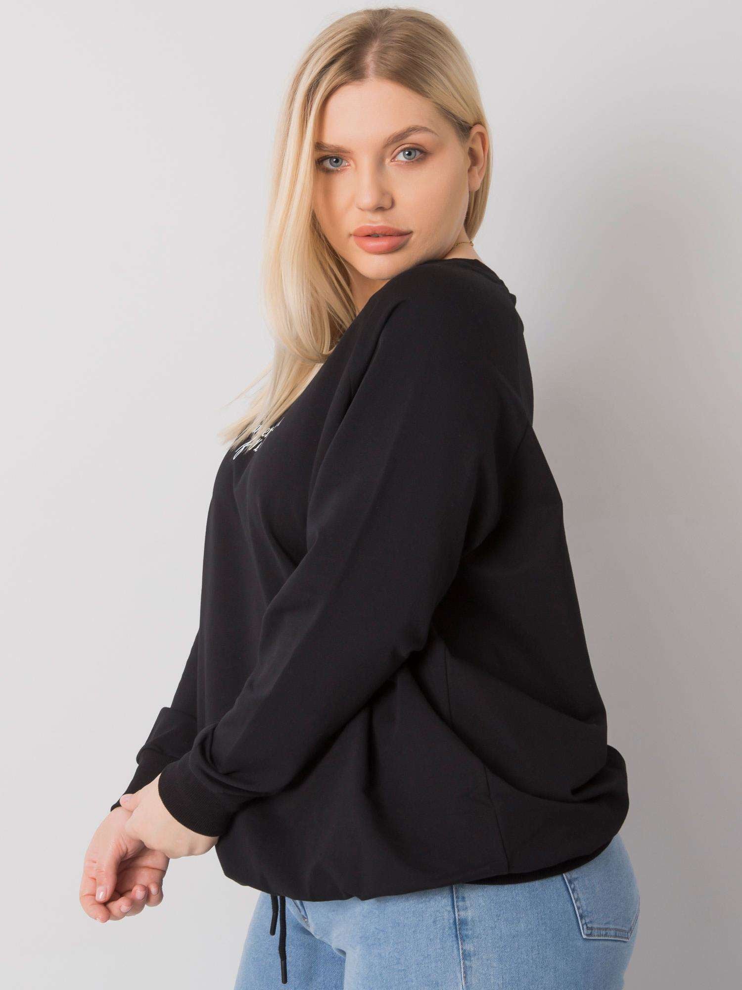 Czarna bluza damska plus size