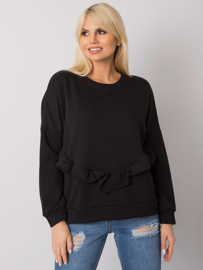 RUE PARIS Czarna bluza bez kaptura