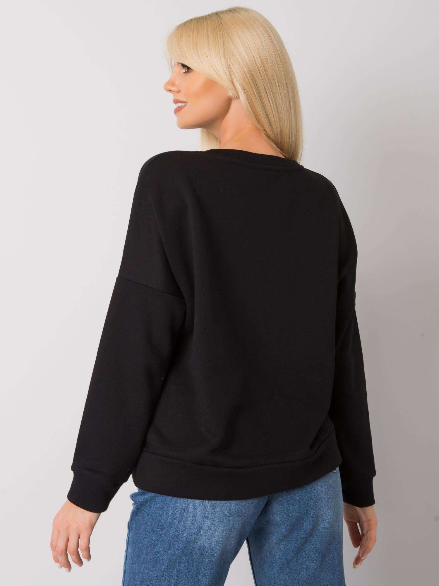 RUE PARIS Czarna bluza bez kaptura