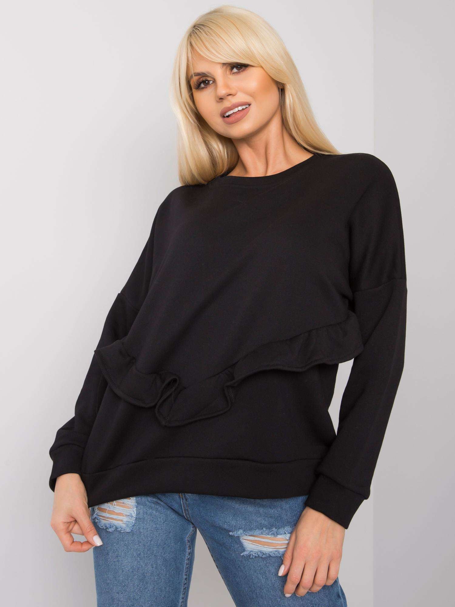 RUE PARIS Czarna bluza bez kaptura