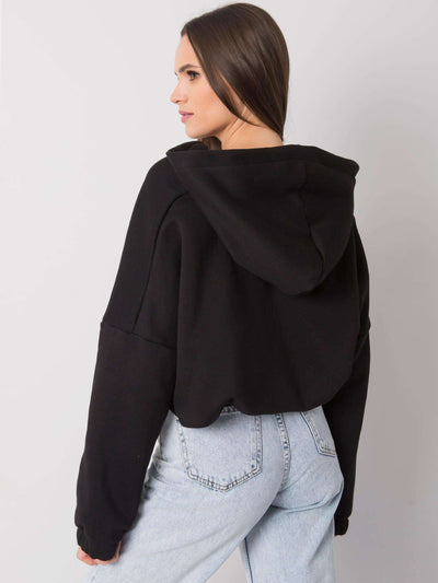 RUE PARIS Czarna bluza rozpinana z haftem